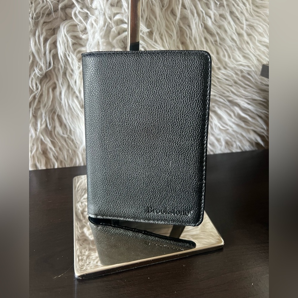 Brookstone Black Leather Passport Wallet